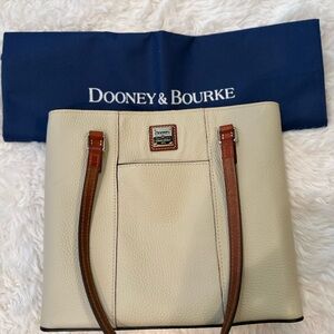 Dooney & Bourke Cream Leather Tote Bag